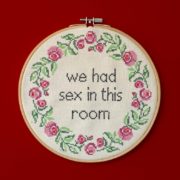 landkinder Bild we had sex in this room auf Rot