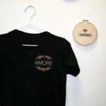Landkinder T-Shirt bestickt Amore Damen schwarz